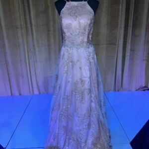 Chic Pink Dress with Gold Detailing